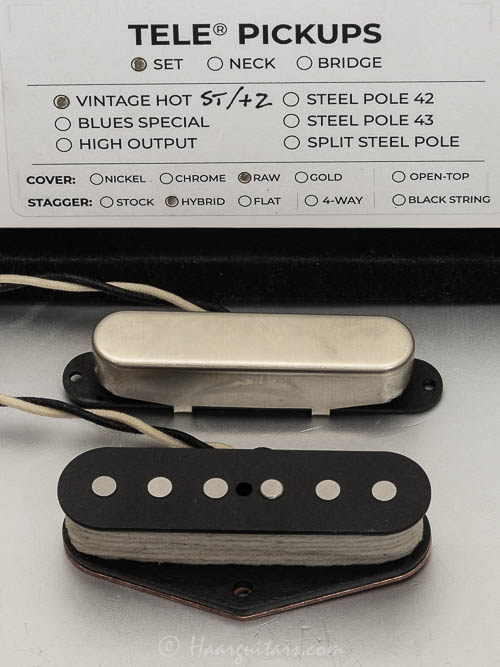 Lindy Fralin, tele, VH, set, bridge+2%, hybrid, raw nickel