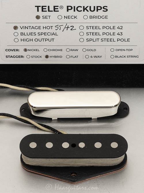 Lindy fralin, Tele, VH, set, hybrid, bridge +2%, nickel