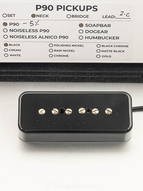 Lindy fralin, P90, soapbar, neck, -/- 5 %, match for t-bridge, black